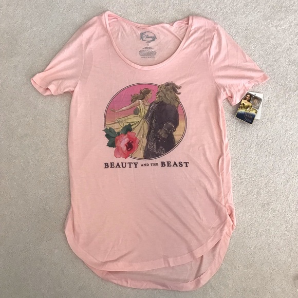 NWT Disney Beauty and The Beast Shirt Pink Medium - Picture 1 of 4